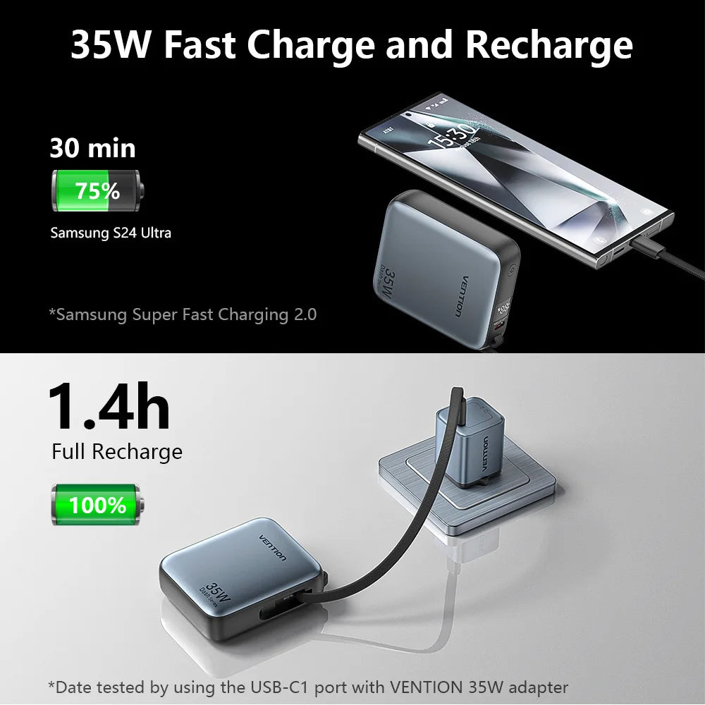Vention 35W Mini Power Bank 10000mAh