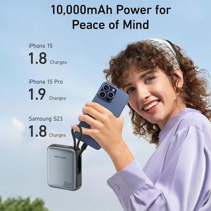 Vention 35W Mini Power Bank 10000mAh