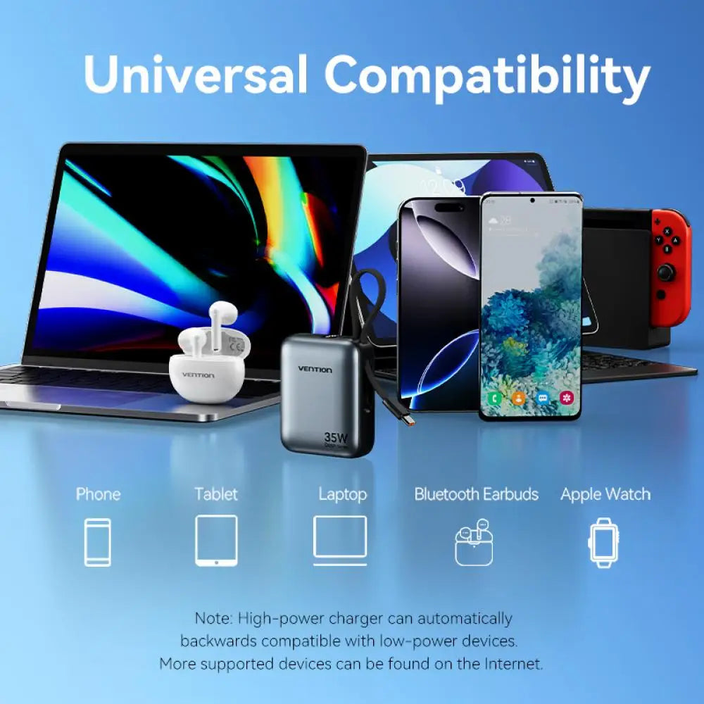 Vention 35W Mini Power Bank 10000mAh